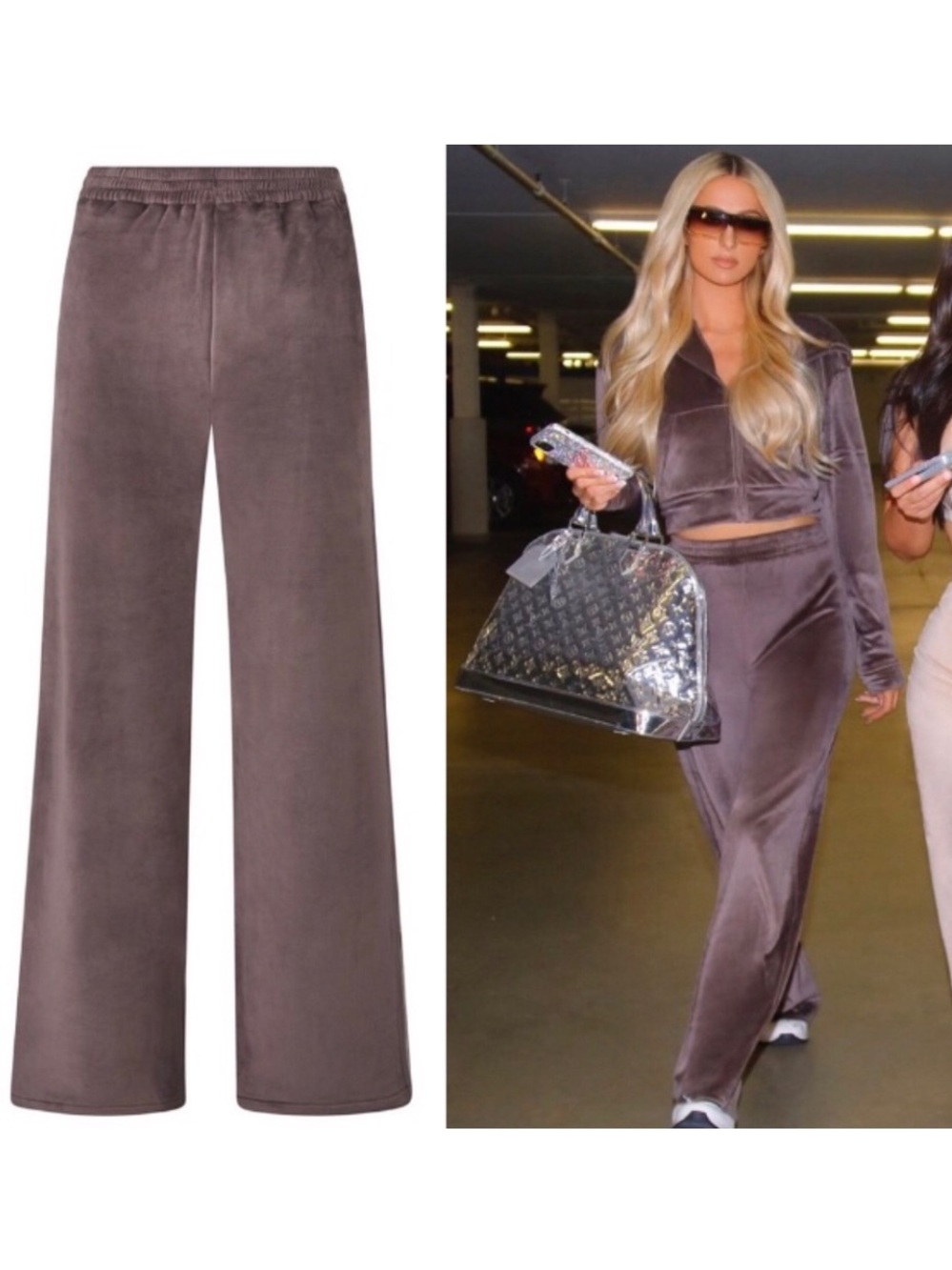 SKIMS Velour Wide Leg Pants XL Amethyst NEW NWT
